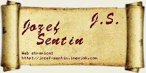 Jožef Sentin vizit kartica